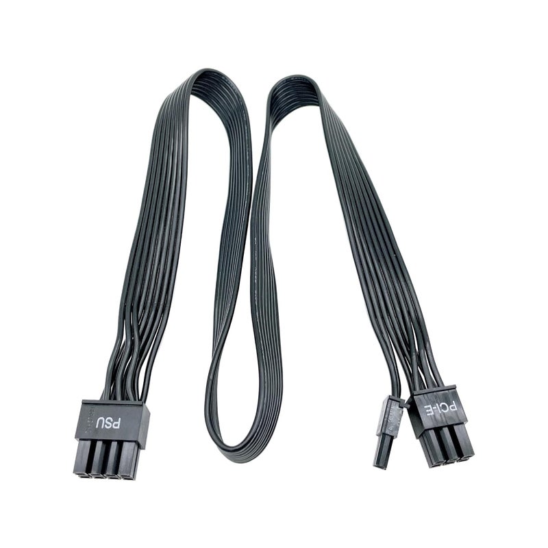 Certusfun PCIE Cable for Corsair, 65CM Male to Male 8 Pin to 6+2 Pin GPU Power Cable for Thermaltake, ARESGAME Modular Power Supply (25'') (Black 18AWG) - Image 1